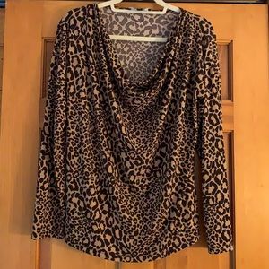 Cowl Neck Cheetah Print Top